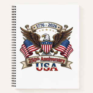 Cuaderno 250 años americano 250 cumpleaños 4 de julio anive