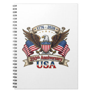 Cuaderno 250 años americano 250 cumpleaños 4 de julio anive