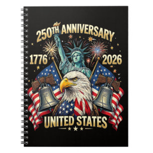 Cuaderno 250 años aniversario americano 1776-2026 bandera d