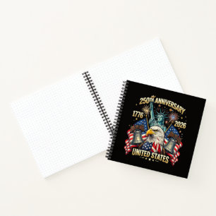 Cuaderno 250 años aniversario americano 1776-2026 bandera d