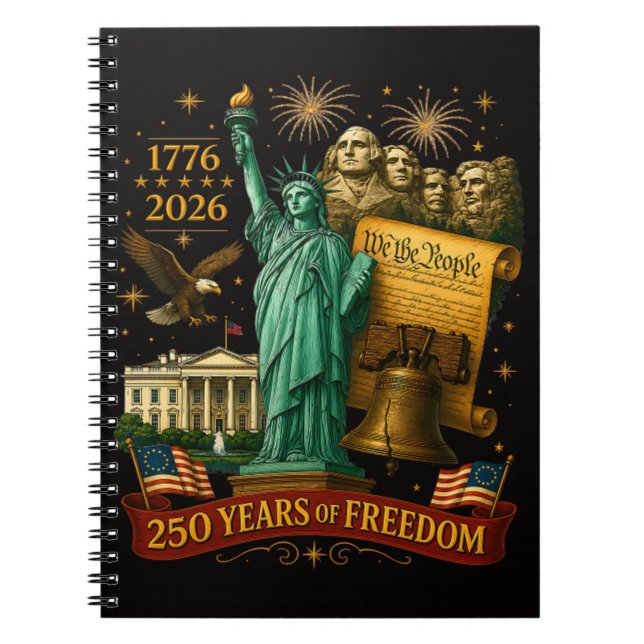 Cuaderno 250 años de libertad estadounidense (Frente)