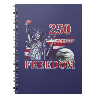Cuaderno 250th Anniversary USA Flag Liberty Eagle Freedom
