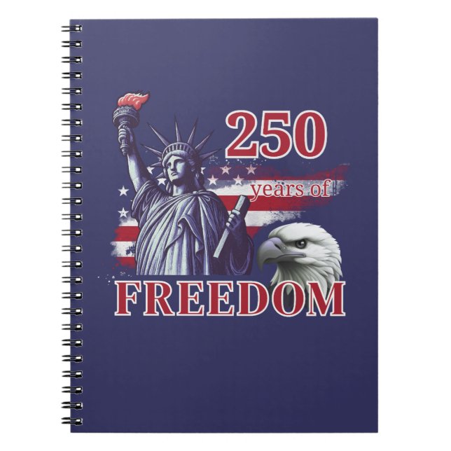 Cuaderno 250th Anniversary USA Flag Liberty Eagle Freedom (Frente)