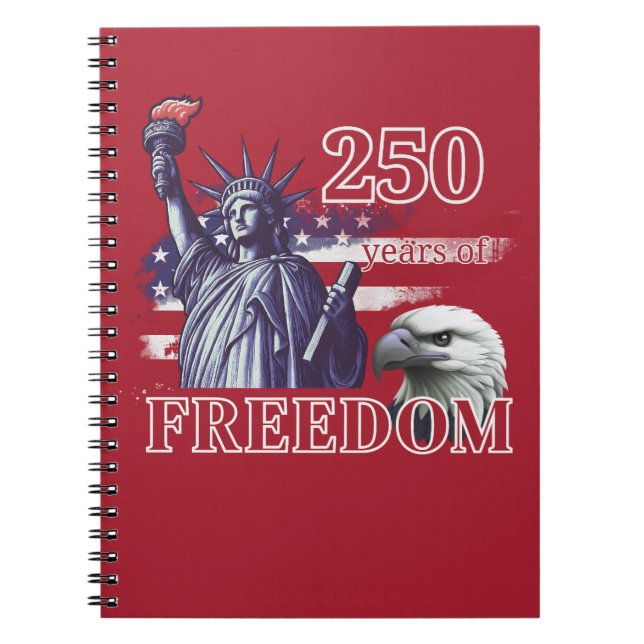 Cuaderno 250th Anniversary USA Flag Liberty Eagle Freedom (Frente)