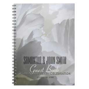 Cuaderno 25.º Boda Aniversario Fiesta Peony Guest Book 1