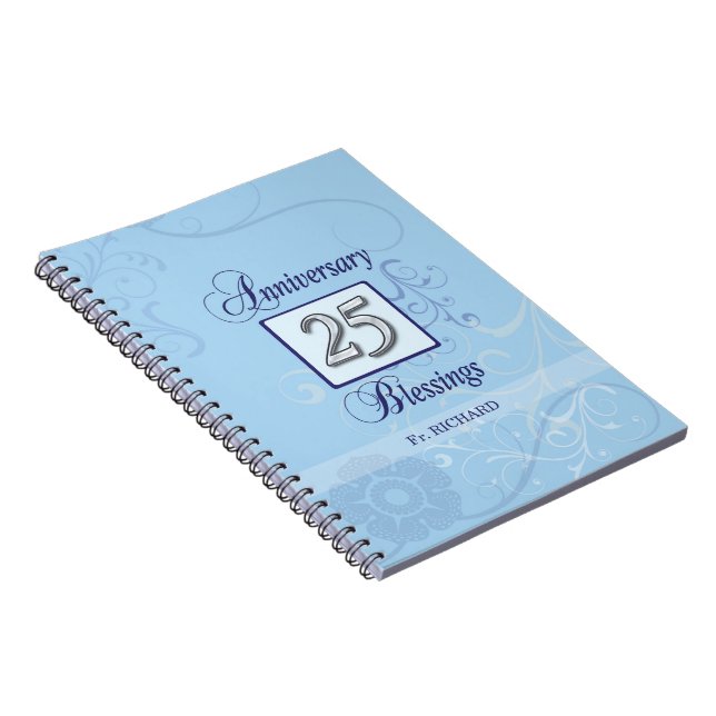Cuaderno 25 años en azul y plata (Lado Derecho)