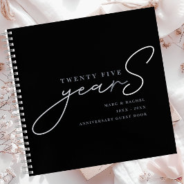 Cuaderno 25th Silver Wedding Anniversary Guest Book