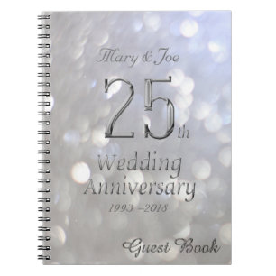 Cuaderno 25to Gris de plata del libro de visitas del