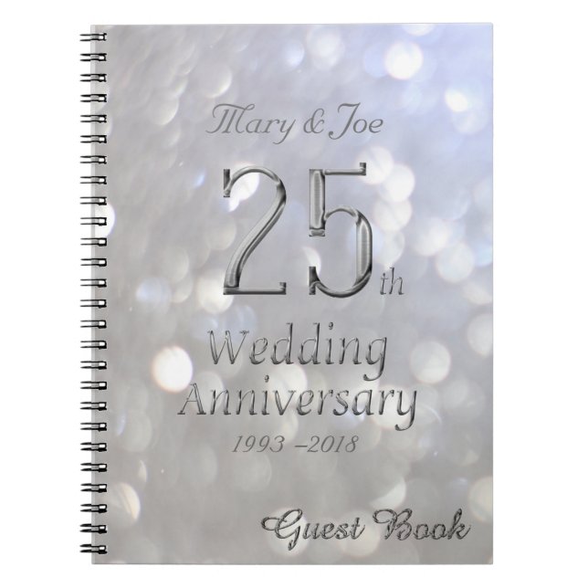 Cuaderno 25to Gris de plata del libro de visitas del (Frente)