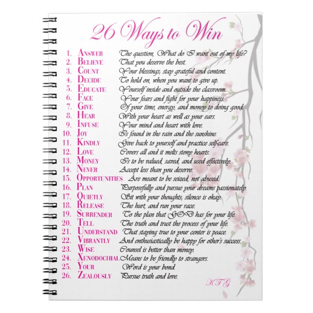 Cuaderno 26 maneras de ganar el diario - rosa (Frente)