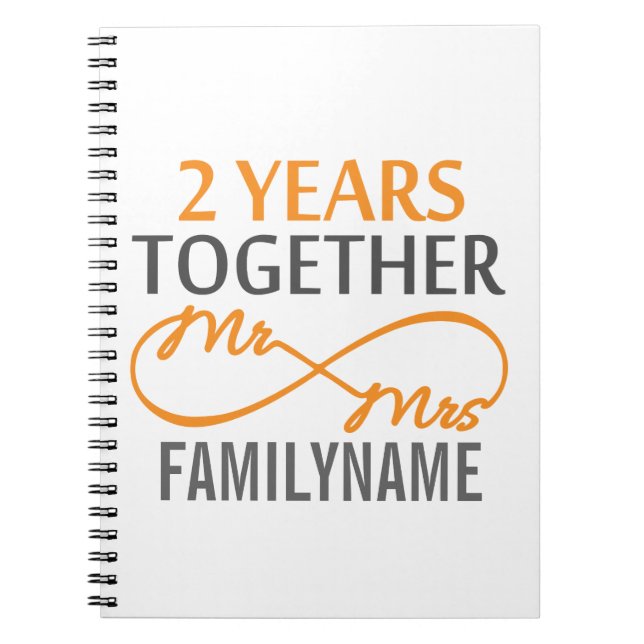Cuaderno 2.º Aniversario Sr. y la Sra. Infinity personaliza (Frente)