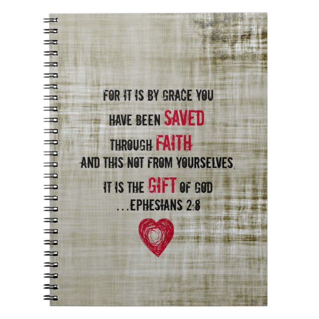 Cuaderno 2:8 de Ephesians del verso de la biblia (Frente)