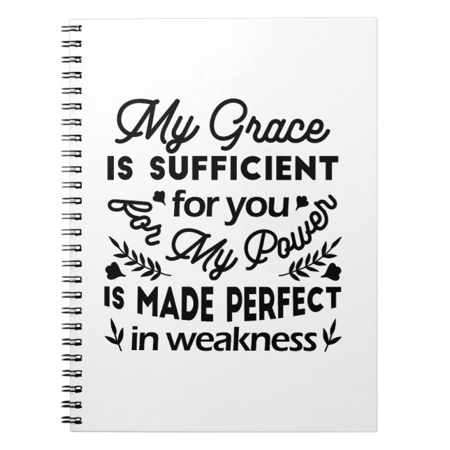 Cuaderno 2 Corintios 12:9 – Mi Gracia es Suficiente Arte (Frente)