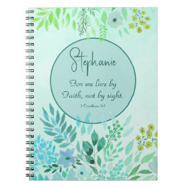 Cuaderno 2 Corintios 5:7 Vivimos Por Fe Floral Verde
