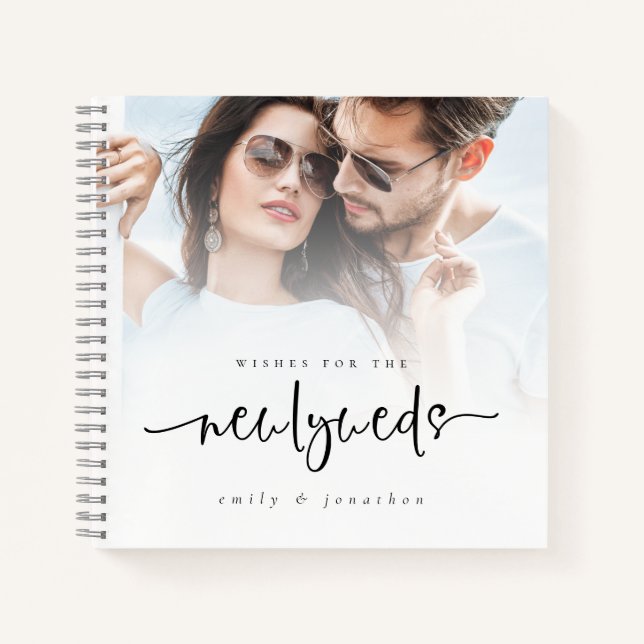 Cuaderno 2 fotos superpuestas de deseos para recién casados (Anverso)