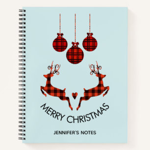 Cuaderno 2 Navidades de ciervo saltando al estilo rústico