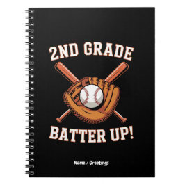 Cuaderno 2do Grado Primer Día Batter Up Béisbol Escuela
