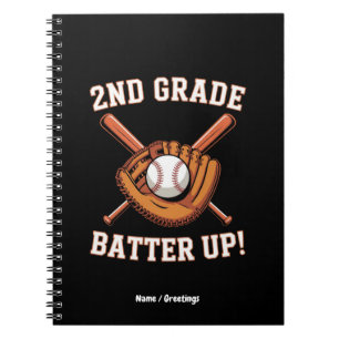 Cuaderno 2do Grado Primer Día Batter Up Béisbol Escuela