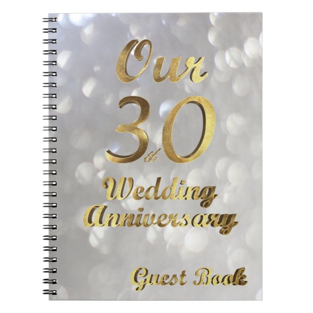Cuaderno 30.º Boda Aniversario Libro de Oro Blanco (Frente)