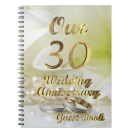Cuaderno 30.º Boda Aniversario Libro de Oro Blanco