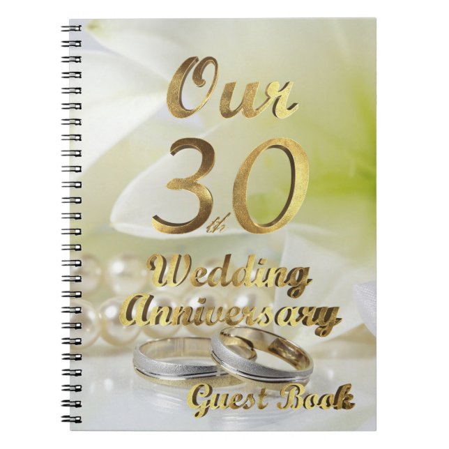 Cuaderno 30.º Boda Aniversario Libro de Oro Blanco (Frente)