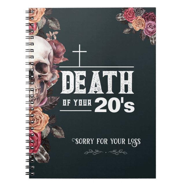 Cuaderno 30° cumpleaños, "Muerte de tus 20 años" (Frente)