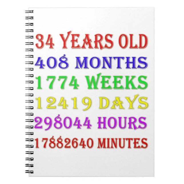Cuaderno 34.º cumpleaños (Frente)