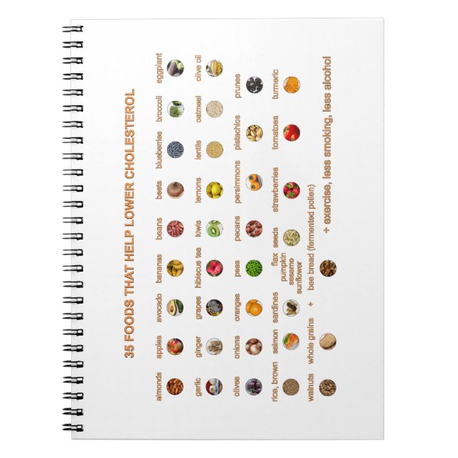 Cuaderno 35 Mejores Alimentos que ayudan a reducir el coles (Frente)