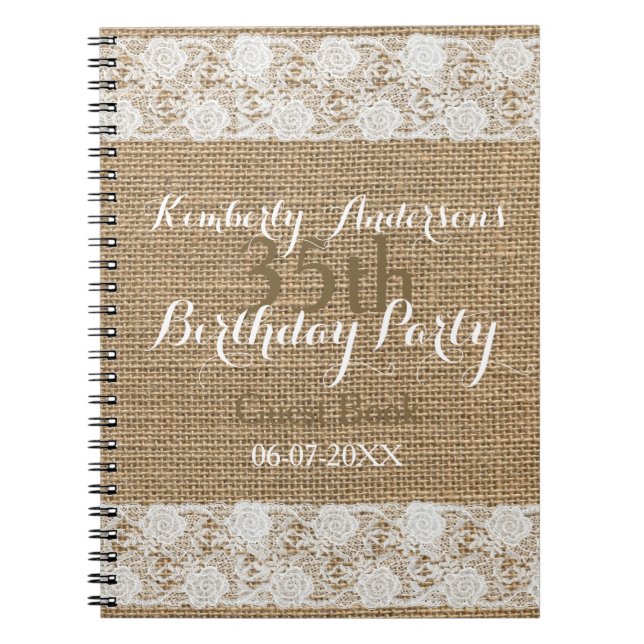 Cuaderno 35to libro de visitas del cumpleaños de la (Frente)