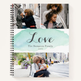 Cuaderno 3 acuarela turquesa fotográfica