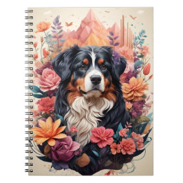Cuaderno 3.D Fantasía Floral Bernese Mountain Pájaros de ca