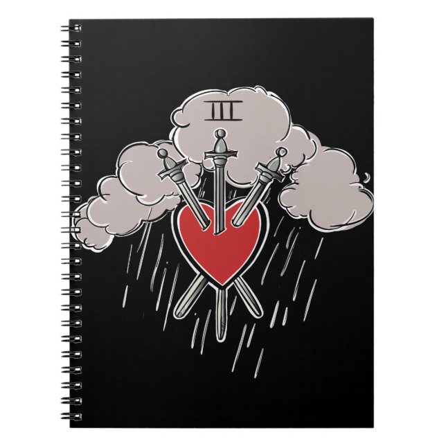 Cuaderno 3 de Swords Love Heart Tarot Ilustracion (Frente)