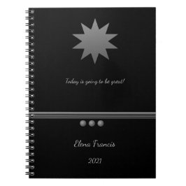 Cuaderno 3 Esfera Plata Texto Negro Profesional Bloc de not