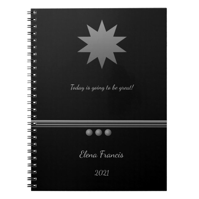 Cuaderno 3 Esfera Plata Texto Negro Profesional Bloc de not (Frente)