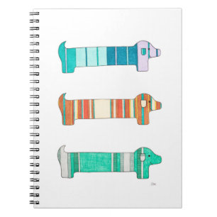 Cuaderno 3 Estudio de color de Dachshund #1 para portátil