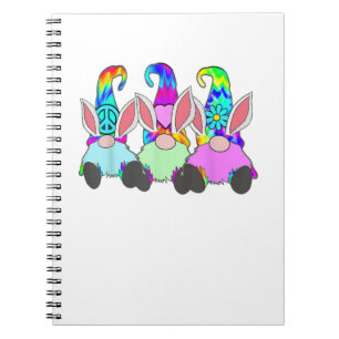 Cuaderno 3 Pascua Hippie Gnomes Tie Dye Spring Bungalows Ea