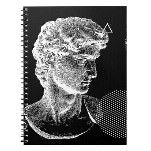 Cuaderno 3D anillo de la cabeza de David de Miguel Ángel en (Frente)