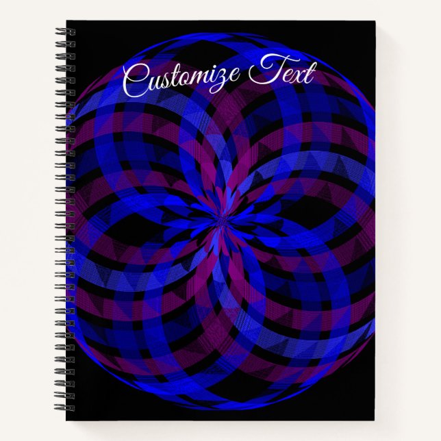 Cuaderno 3D Center Flower Petal Geometric Spiral Notebook (Anverso)