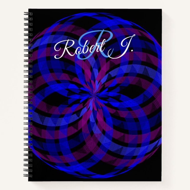 Cuaderno 3D Center Flower Petal Geometric Spiral Notebook (Anverso)