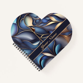 Cuaderno 3D Ranken Muster blau goldfarben