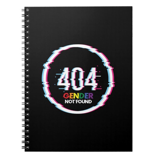 Cuaderno 404 Género no encontrado | Graciosa LGBTQ | Orgull (Frente)