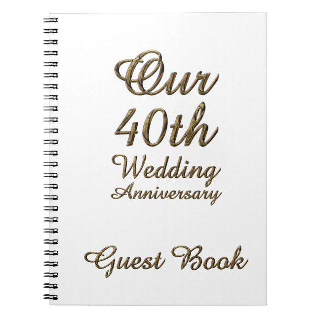 Cuaderno 40.º Boda Aniversario Libro de Oro Blanco (Frente)