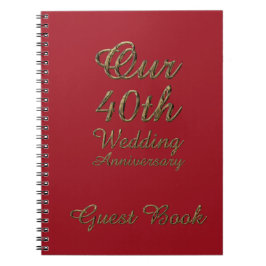 Cuaderno 40.º Boda Aniversario Libro de Oro Ruby