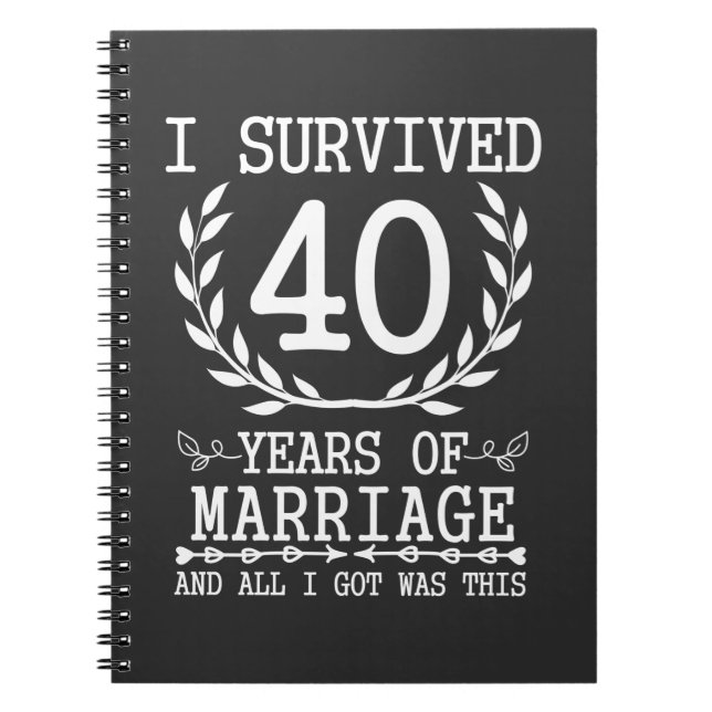 Cuaderno 40 años Esposa Esposa 40° Aniversario Boda (Frente)