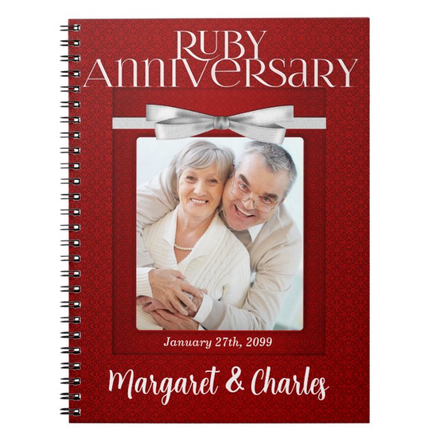 Cuaderno 40th Ruby Wedding Annivsersary Guest (Frente)