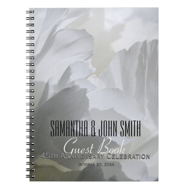 Cuaderno 45.º Boda Fiesta Peony Guest Book 1 (Frente)