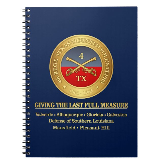 Cuaderno 4.ª Caballería de Texas (honores de batalla) (Frente)