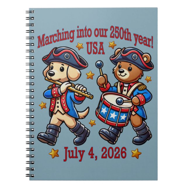Cuaderno 4 de julio Aniversario Semiquincentenario 250 de E (Frente)