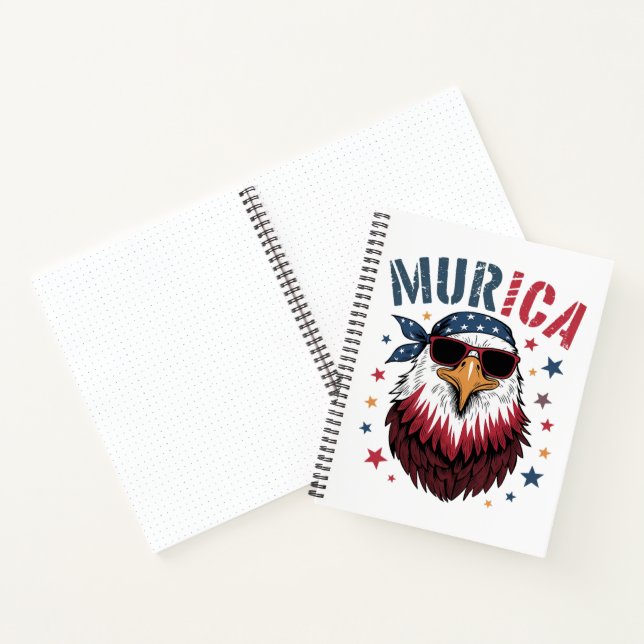 Cuaderno 4 de julio Patriótico Divertido Águila EE. UU. (Interior)