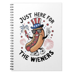 Cuaderno 4 De Julio Wieners Bandera Estadounidense Patrióti